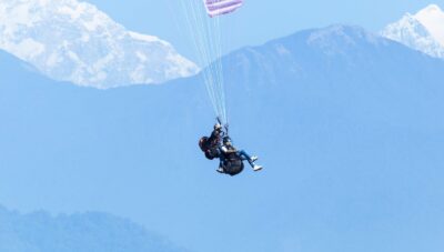 man parachuting